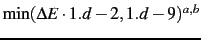 $\min(\Delta E \cdot 1.d-2,1.d-9)^{a,b}$