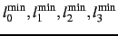 $l^{\text{min}}_0,l^{\text{min}}_1,l^{\text{min}}_2,l^{\text{min}}_3$