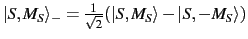 $\vert S,M_S\rangle_- = \frac{1}{\sqrt{2}} (\vert S,M_S\rangle - \vert S,-M_S\rangle)$