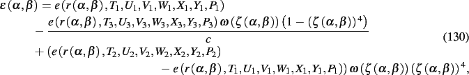 \begin{dmath}
\epsilon \left( \alpha,\beta \right) =e \left( r \left( \alpha,\be...
...ght) \right) \left( \zeta
\left( \alpha,\beta \right) \right) ^{4}
,\end{dmath}